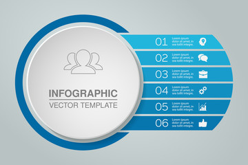 Vector infographic template for diagram, graph, presentation, chart, business concept with 6 options.