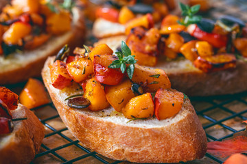 Canvas Print - Kürbis Bruschetta 