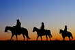 Silhouette of Cowboys and Cowgirls