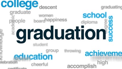 Canvas Print - Graduation animated word cloud, text design animation.