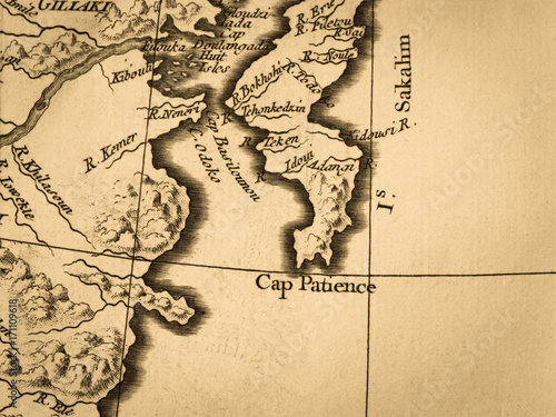 Plakat Stara mapa Sakhala