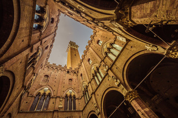 Canvas Print - view from public square of Siena