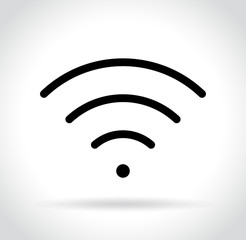 Wall Mural - wifi line icon on white background