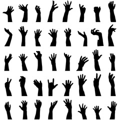 Collection of hands silhouettes