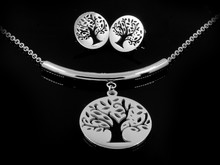 Jewelry Set - Necklace And Earrings - Stainless Steel