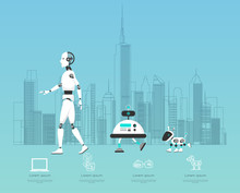 AI Diverse Robot With High Technology Illustration Design