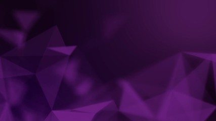 Abstract connected triangles on bright purple background. Technology concept