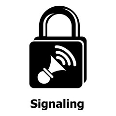 Wall Mural - Signaling icon, simple black style