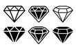 Diamond Icon set - stock vector.