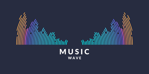 Wall Mural - vector illustration of music wave in the form of the equalizer