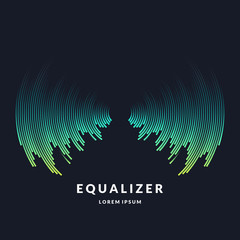 Wall Mural - vector illustration of music wave in the form of the equalizer