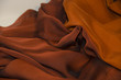 tessuto, textile, organza, texture, arancione, pieghe