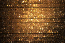 Abstract Glittering Geometric Texture With Gold Sparkles On Black Background. Fantasy Fractal Design. Digital Art. 3D Rendering.