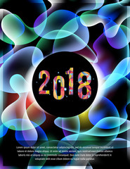 Happy New Year 2018 Background, Carte de voeux - New year greeting card, New year background. 2018 Happy New Year Background for your Seasonal Flyers, brochure, slide show, and Greetings Card.