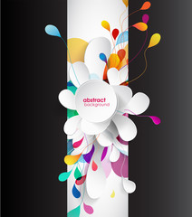 Wall Mural - abstract colored background with flower petals - vertical version.
