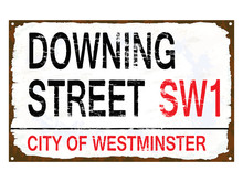 Downing Street Enamel Sign