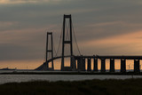 Fototapeta Most - Storebæltsbroen bridge during sunset