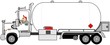 Illustration of a man driving a propane tanker truck.