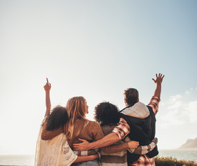group of friends enjoying on vacation