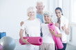 © Photographee.eu - Fitness trainer congratulating elderly people