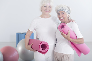 Wall Mural - Happy active elderly women