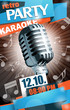 Retro karaoke party vector flyer template