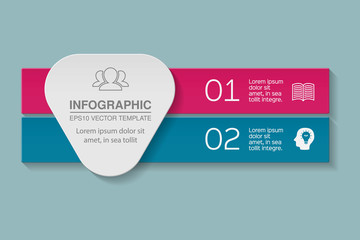 Vector infographic template for diagram, graph, presentation, chart, business concept with 2 options.