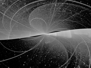 Wall Mural - Trajectories on event horizon black and white texture