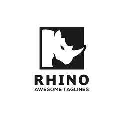 Wall Mural - rhinoceros. rhino logo. business template. rhinos head logo for sport club or team. animal mascot lo