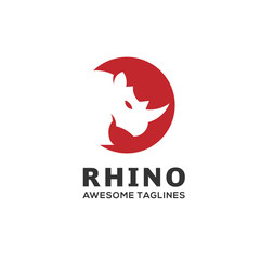 Wall Mural - rhinoceros. rhino logo. business template. rhinos head logo for sport club or team. animal mascot lo