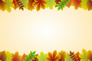 Wall Mural - background with colourful autumnal leaves. vector.
