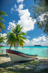 Wall Mural - Paradise view of Rangiroa atoll, French Polynesia