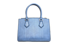 Blue Fashion Purse Handbag On White Background Isolated