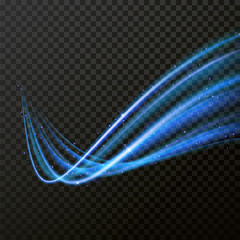Aufkleber - Light multi neon wave tracing effect. Vector fire light flare trace