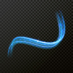 Aufkleber - Light line neon wave. Vector glitter light fire flare trace