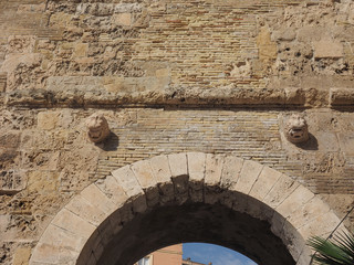 Porta dei Due Leoni gate in Cagliari