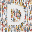 © da_on - Crowd of People in The Shape of Alphabet : Vector Illustration