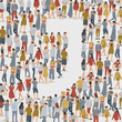 © da_on - Crowd of People in The Shape of Alphabet : Vector Illustration