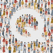 © da_on - Crowd of People in The Shape of Alphabet : Vector Illustration