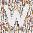 © da_on - Crowd of People in The Shape of Alphabet : Vector Illustration