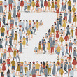 © da_on - Crowd of People in The Shape of Alphabet : Vector Illustration
