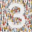 © da_on - Crowd of People in The Shape of Number : Vector Illustration