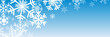 Vector banner,  blue winter background with ice and snow