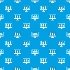 Wall Mural - Business graph at computer screen pattern seamless blue