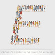 © da_on - Crowd of People in The Shape of Alphabet : Vector Illustration