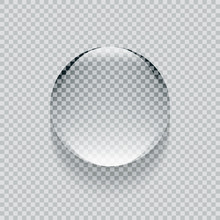 Shiny Realistic Transparent Round Vector Water Drop
