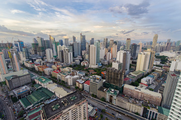 Makati Skyline at sunset. Makati is a city in the Philippines