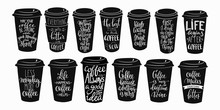 Quote Coffee Cup Typography Set