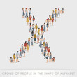 © da_on - Crowd of People in The Shape of Alphabet : Vector Illustration
