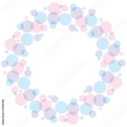 Fotografía blue and rose color abstract bubble wreath vector illustration
